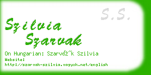 szilvia szarvak business card